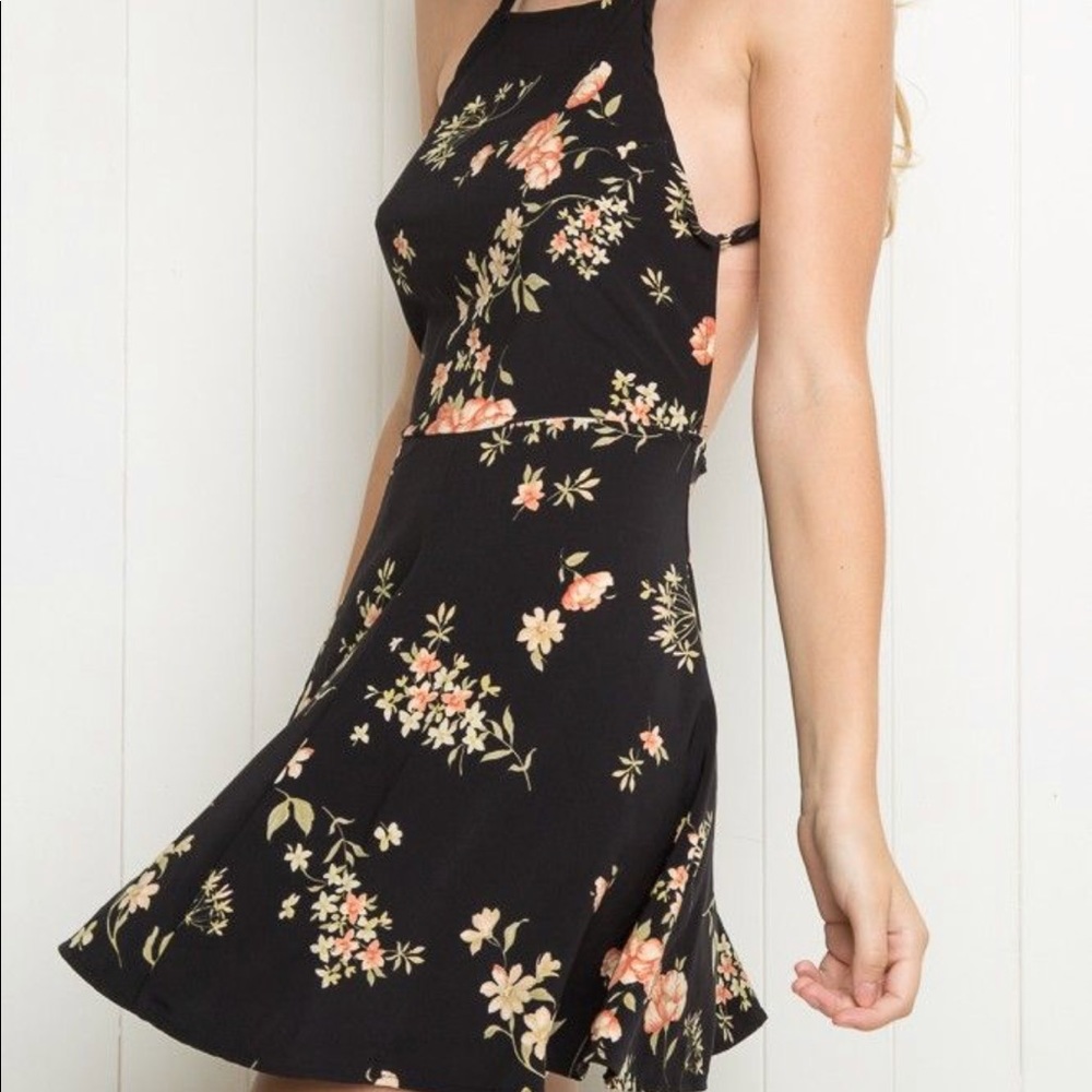 NWT Brandy Melville Black Floral Kirsten Dress